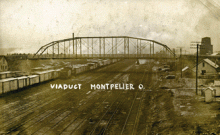an old photo of the viaduct in Montpelier, Ohio